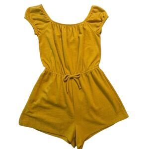 Arizona Jean Co Mustard Yellow Short Sleeve Romper Women’s M Strech